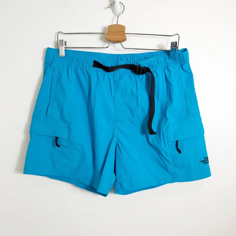 The North Face Cargo Shorts Mens Large Blue Belted Class V Hiking Outdoor